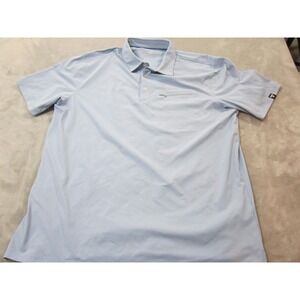 DTWOOO Polo Shirt Mens 2XL Blue Performance Zip Pocket Short Sleeve Golf Casual